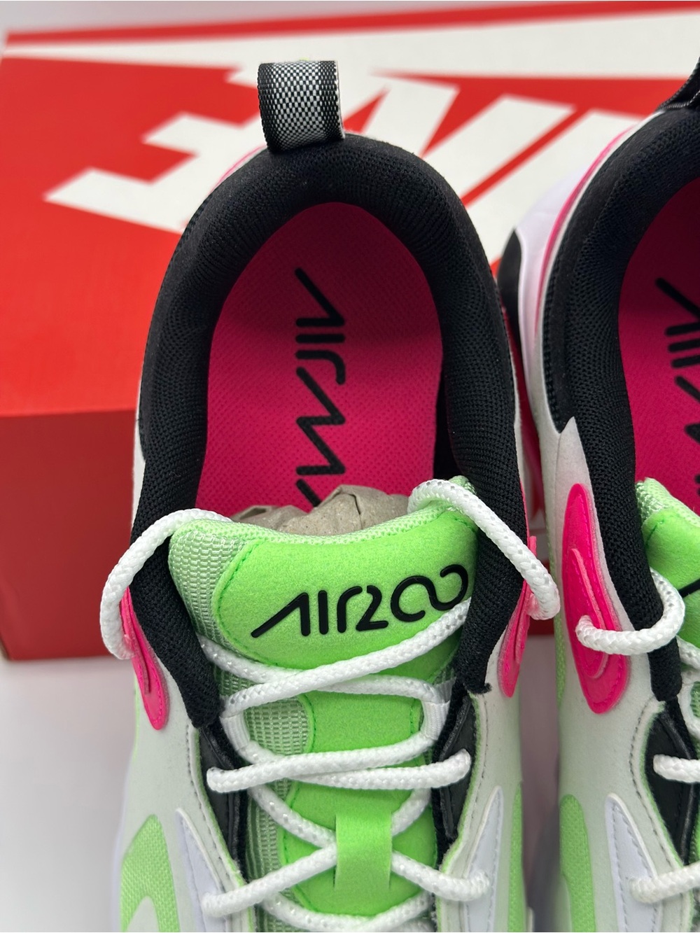 Nike Women’s Sneakers White Lime Green Hot Pink Black - Picture 4 of 10